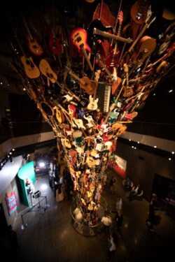 Guitar sculpture at MoPop Museum Seattle